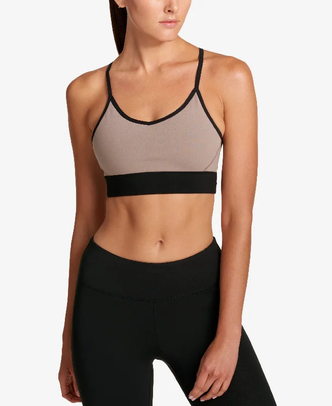 DKNY Sport Low Impact Mesh Back Sports Bra Seamless Wireless Bra