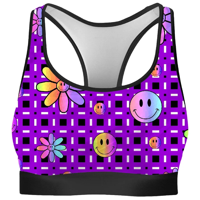 Happiness On Purple Rave Bra Full Support Bra