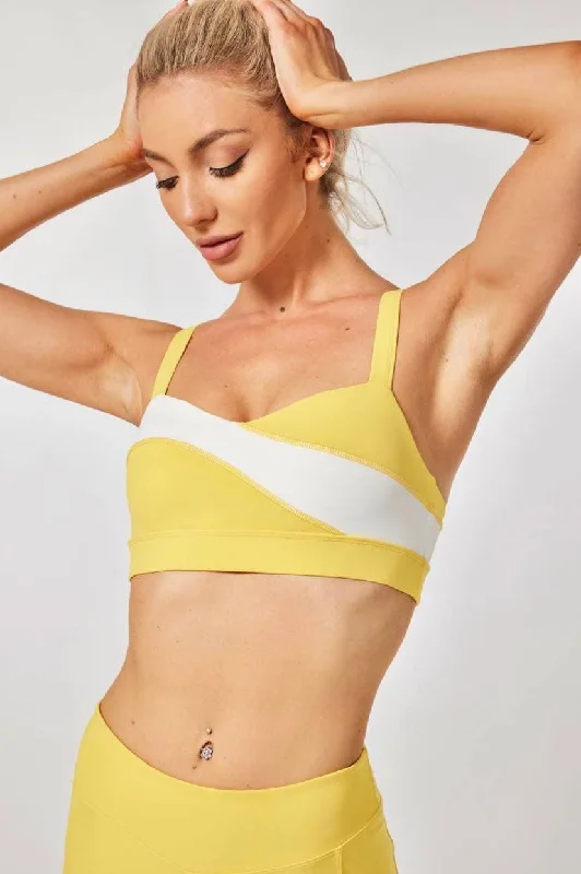 HeyCloud Flow Sports Bra - Macaroon Yellow Comfort Fit Bralette