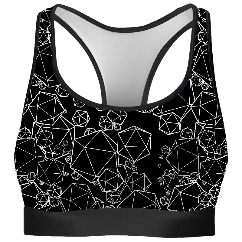 Icosahedron Madness Black Rave Bra Soft Mesh Bra