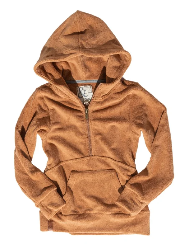 Kids Cozy Cutie Half Zip Hoodie-Maple {Ampersand} Hooded Sweatshirt Casual Wear Street Style