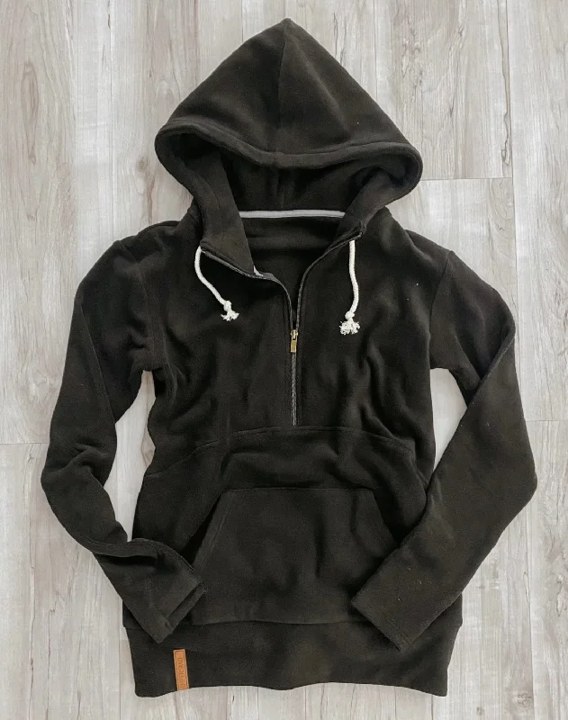 Kids Cozy Cutie Half Zip Hoodie-New Moon {Ampersand} Hoodie with Button Classic Timeless