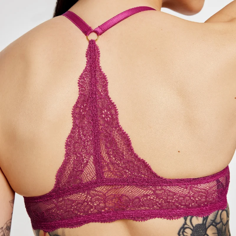 Lace Racerback Lift Up Bra Cerise Seamless Push-Up Bra