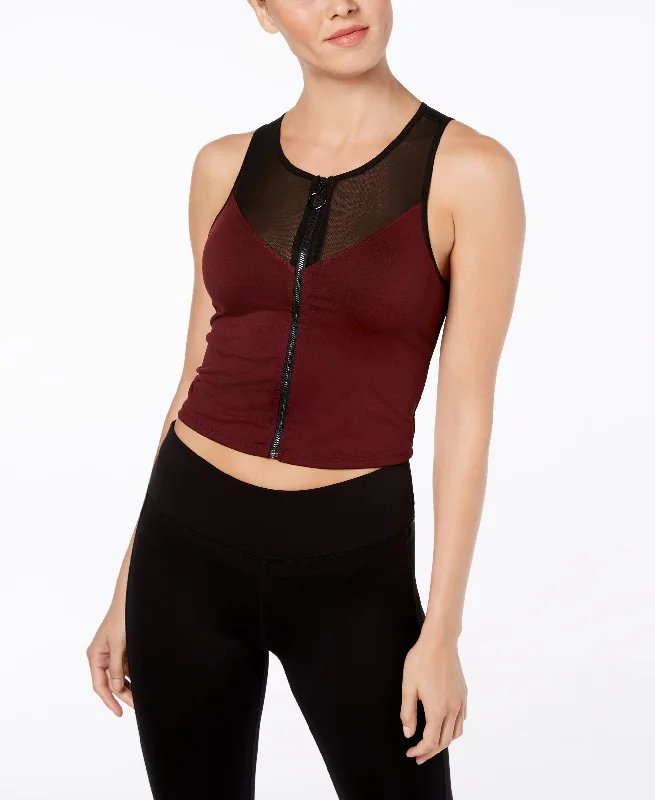 Material Girl Juniors Mesh Zippered Longline Sports Bra Comfortable Bralette Style