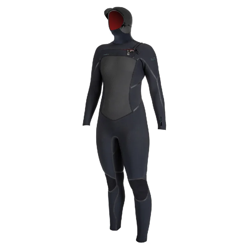 O'Neill Women's Psycho Tech F.U.Z.E. 6/4+mm Hooded Wetsuit - A00 Hoodie with Raw Hem Edgy Unfinished