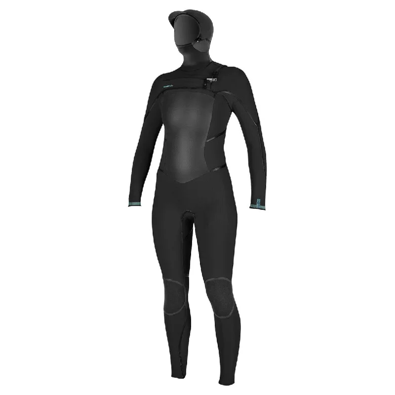 O'Neill Women's Psycho Tech F.U.Z.E. 6/4mm Hooded Wetsuit - A00 Hoodie with Raw Hem Edgy Unfinished