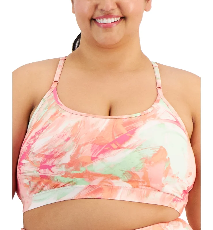 Plus Size Low-Impact Printed Sports Bra Chic Lace Bra