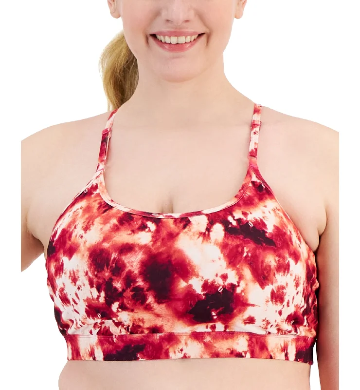 Plus Size Tie-Dyed Low-Impact Sports Bra Adjustable Fit Bra