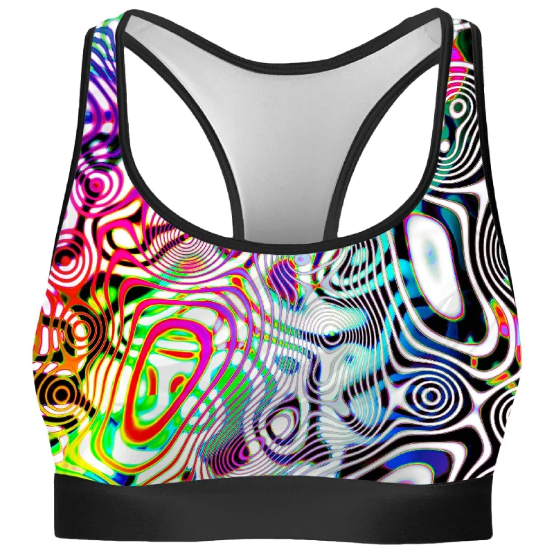 Rainbow Ripples Rave Bra High Support Bra