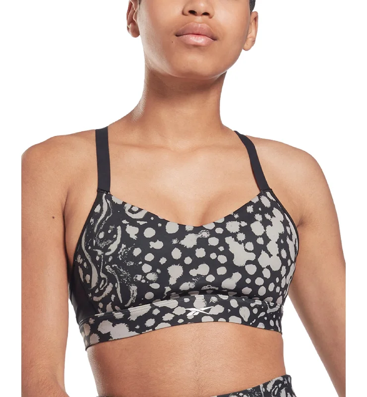 Reebok Womens Lux Medium-Impact Strappy-Back Sports Bra Elegant Cotton Bra