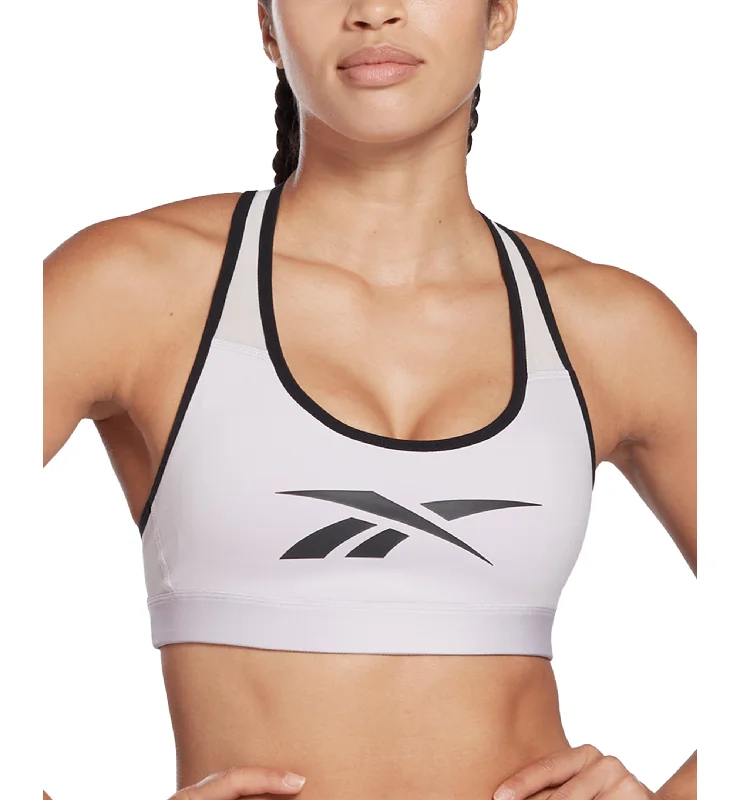 Reebok Womens Lux Vector Medium Impact Sports Bra Comfortable Lace Bralette