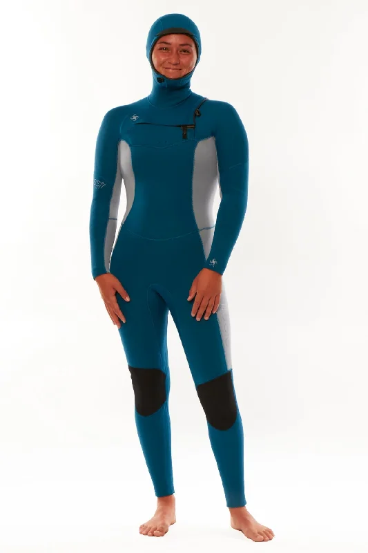 Sisstrevolution My seas 5/4 Hooded Chest Zip Full Wetsuit - Laguna Hoodie with Zipper Versatile Modern