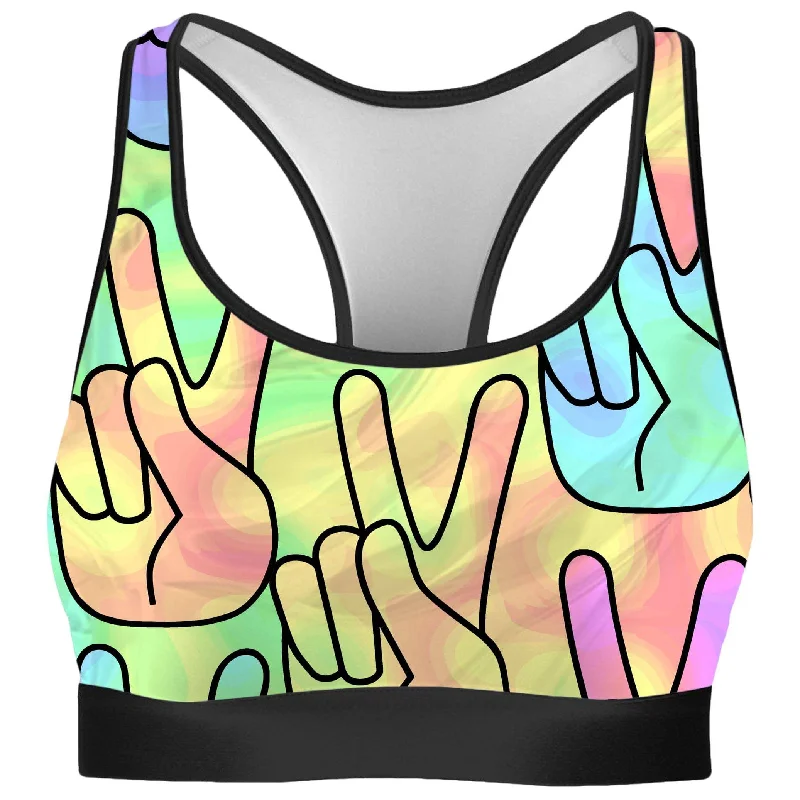 Trippy Peace Signs Rave Bra Ultra-Light Bra