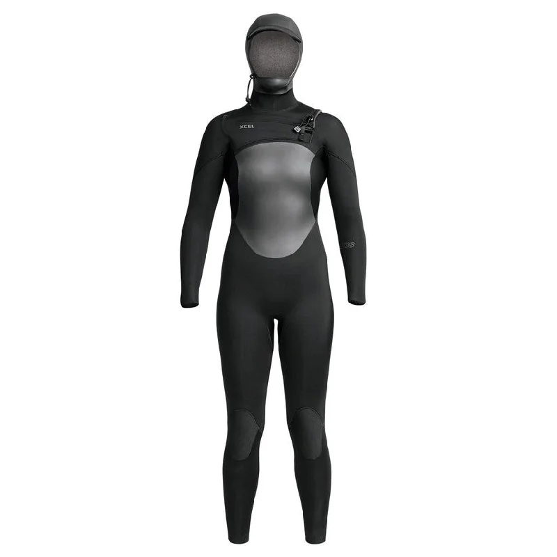 Xcel Womens Axis Hooded 5/4mm Wetsuit Hoodie with Side Slits Relaxed Casual