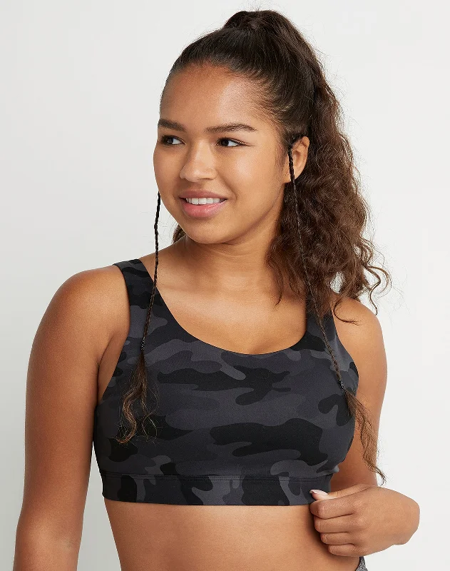 Women's Soft Touch Camo-Print Sports Bra Push-Up Padded Bra