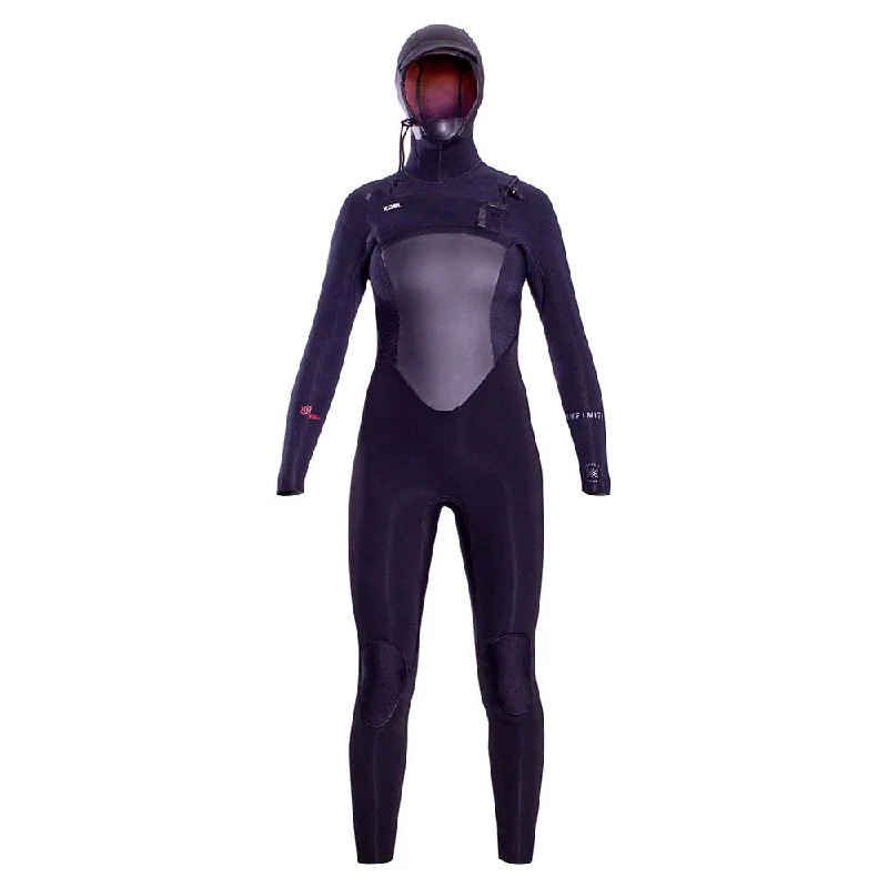 Xcel Women's Infiniti X2 6/5mm Hooded Wetsuit - Black Hoodie with Bell Sleeves Flared Feminine