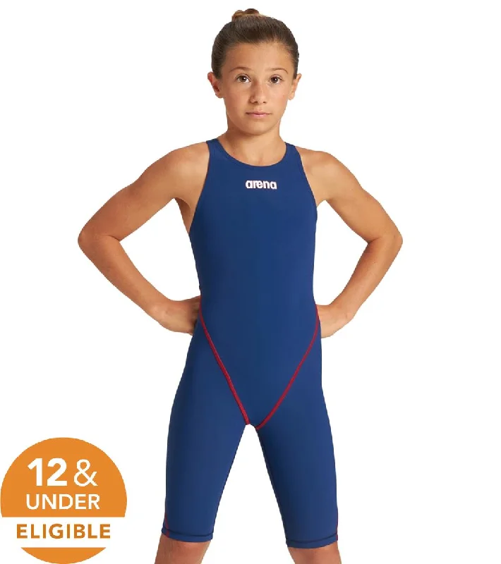 Arena Girls' Powerskin ST 2.0 Open Back Tech Suit Swimsuit Stylish Cover-Up Set