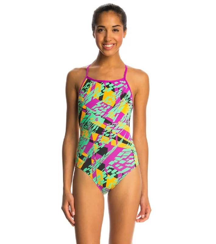 Dolfin Zephyr V-Back One Piece Swimsuit Multi Zephyr Tie-Back Swimwear