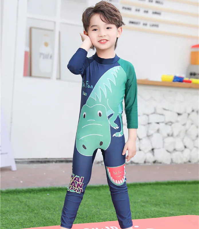 Fancydresswale Baby Shark Full sleeve Swimsuit for kids Minimalist One-Piece