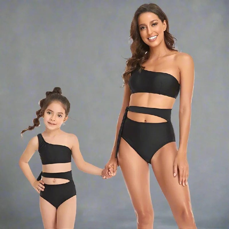 Fashion Matching Mother & Child Swimsuit Plunge Back Swimsuit