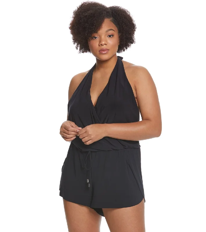 Magicsuit by Miraclesuit Plus Size Bianca Swim Romper Black Chic Swimsuit Cover-Up