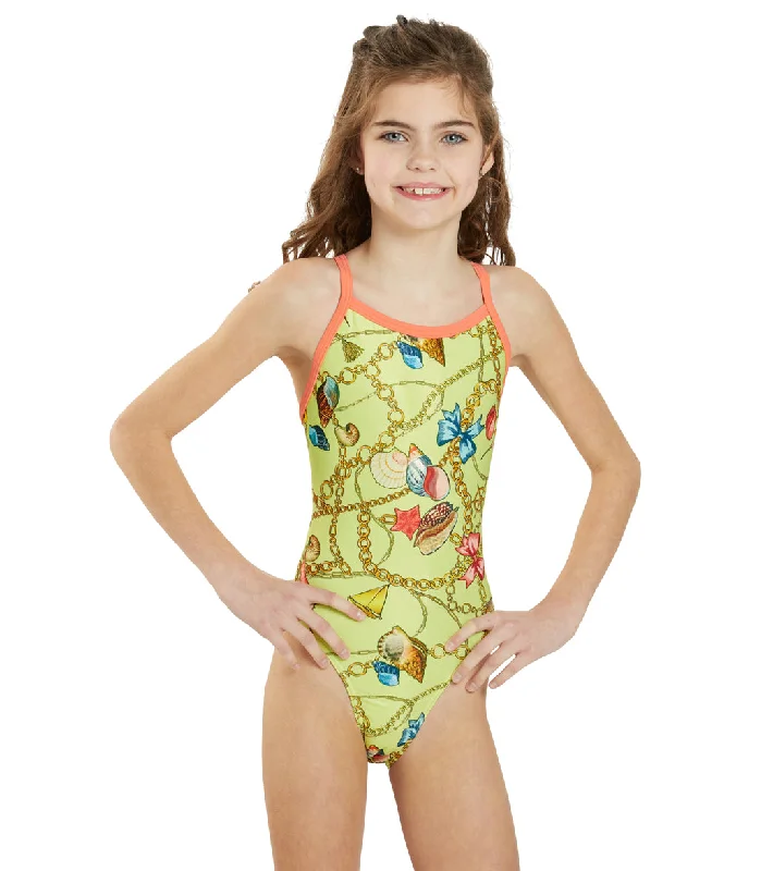 Sporti x Emma Weyant Monaco Treasures Thin Strap One Piece Swimsuit Youth (22-28) Monaco Treasures Button-Front Swimsuit