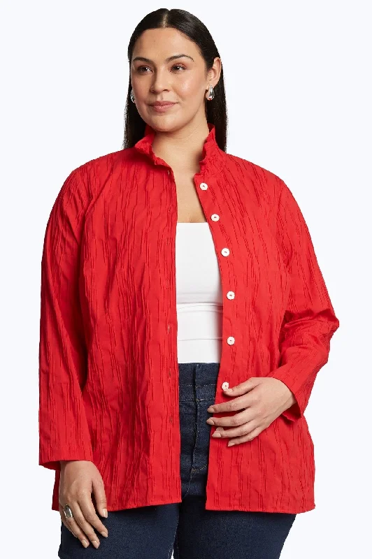 Carolina Plus Solid Crinkle Shirt Jacket Jersey Jacket Tulle Jacket Batik Jacket