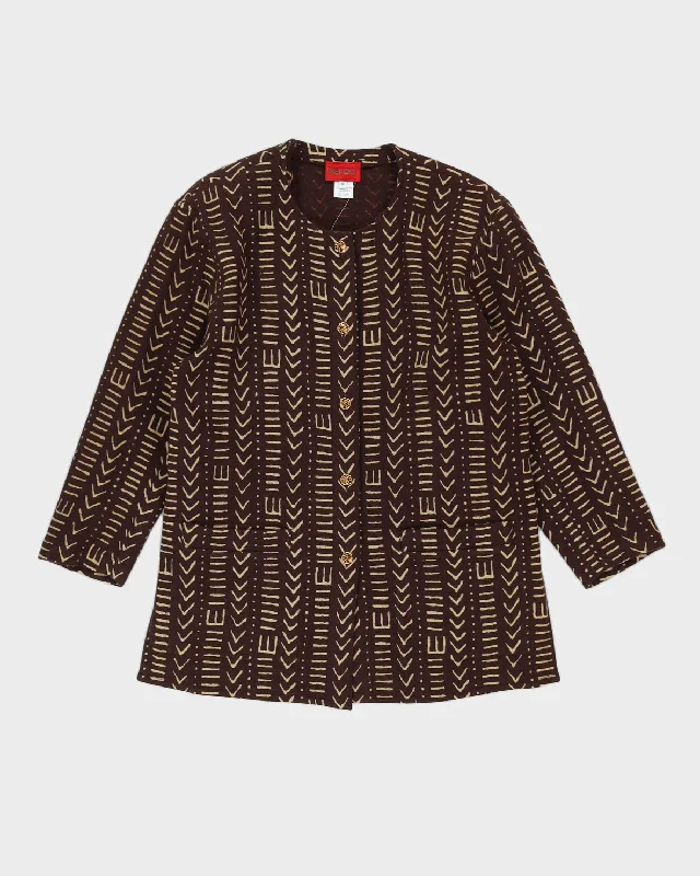 Kenzo Paris Brown Patterned Jacket - M Anorak Shell Jacket Lightweight Jacket