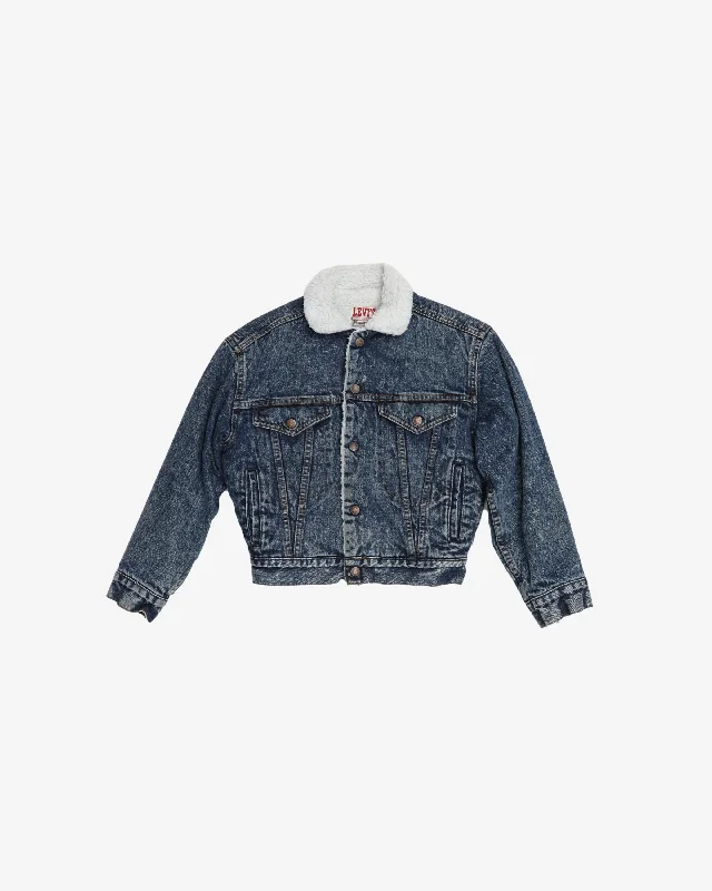 Levi's stone wash fleece lined denim jacket - XS Denim Jacket Leather Jacket Suede Jacket