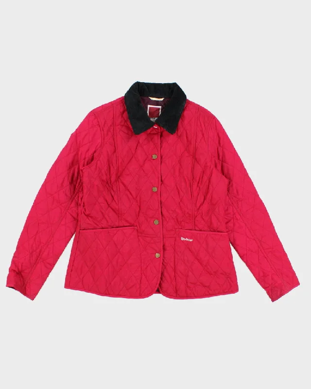 Pantone Barbour Pink Quilted Jacket - M One-Shoulder Jacket Off-the-Shoulder Jacket Asymmetrical Jacket