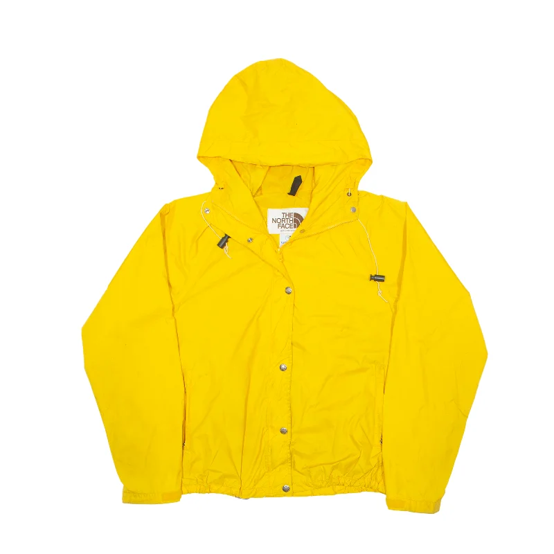 THE NORTH FACE Gore-Tex Rain Jacket Yellow Nylon 80s Womens M Zip Front Button Front Snap Front