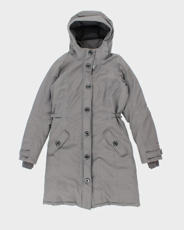 The North Face Insulated Hooded Long Hyvent Jacket - S Notch Collar Peter Pan Collar Cowl Neck