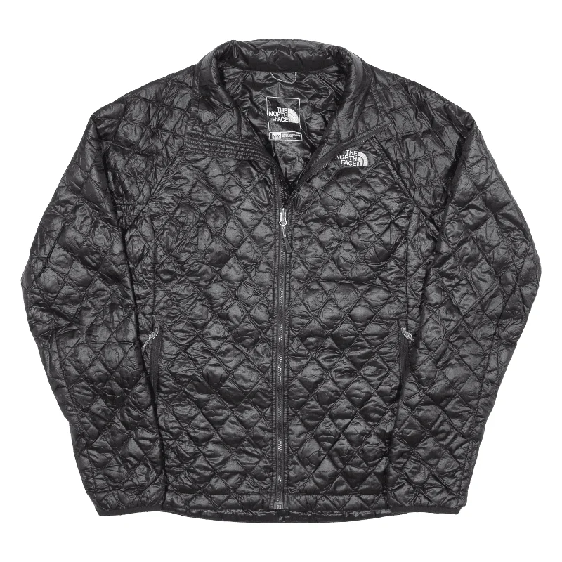 THE NORTH FACE Womens Quilted Jacket Black M Notch Collar Peter Pan Collar Cowl Neck