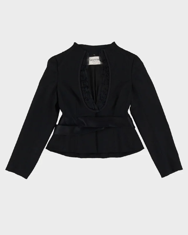 Valentino Hiver 2008 Black Evening Blazer Jacket - S Herringbone Jacket Houndstooth Jacket Plaid Jacket