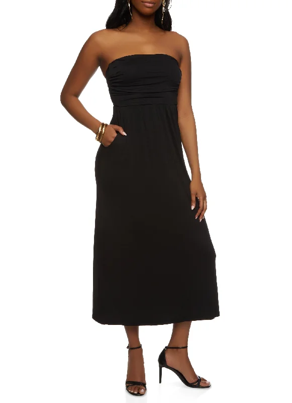 Strapless Maxi Dress Fashionable Layered Maxi Dress