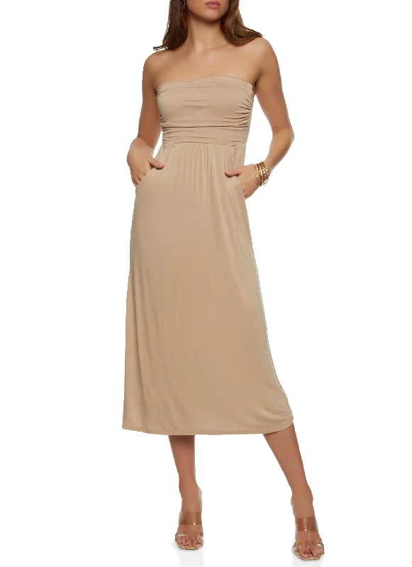 Strapless Maxi Dress Cozy Longline Maxi Dress