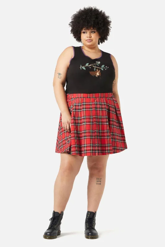 Curve Chosen Tartan Skirt casual skirt length