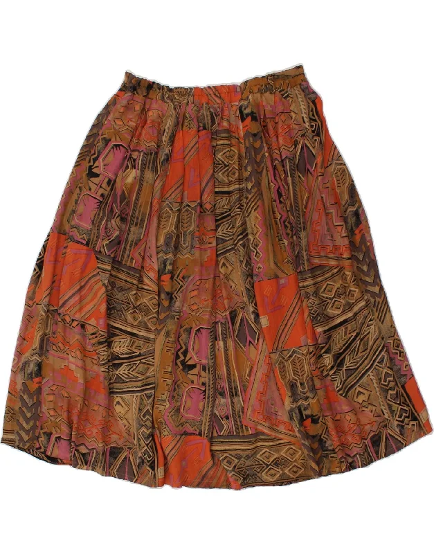 GAZELLE Womens Abstract Pattern A-Line Skirt IT 42 Medium W32 Brown velvet skirt glossy