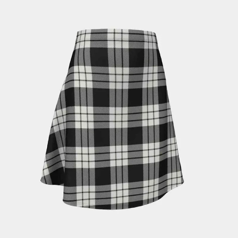 MacFarlane Black & White Ancient Tartan Flared Skirt ruffled skirt detail