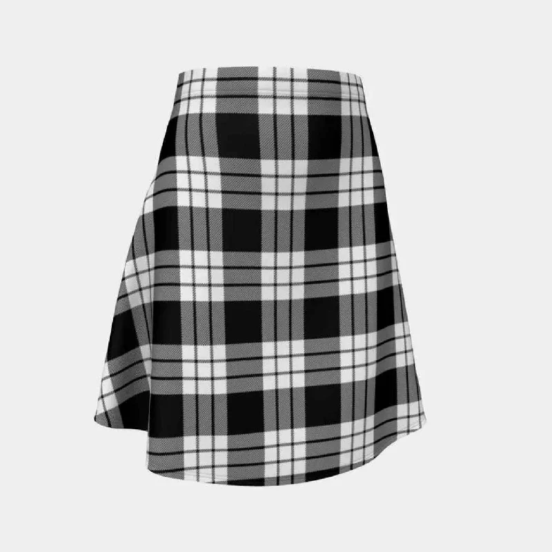 MacFarlane Black & White Tartan Flared Skirt chiffon skirt delicate