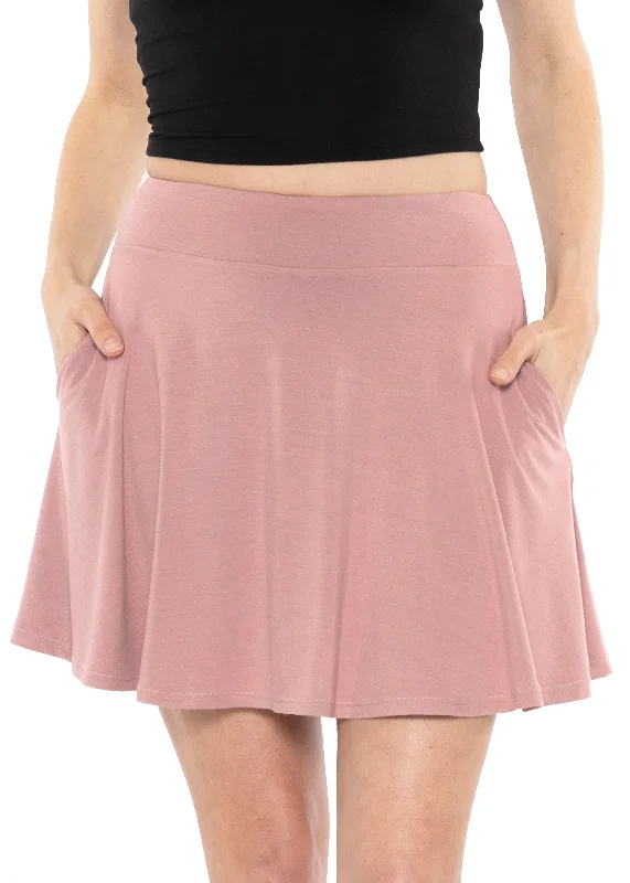 Premium Stretch Rayon Skater Skirt with Pockets lace skirt feminine