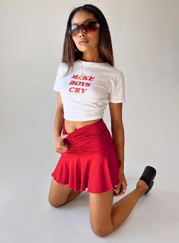 Wilcox Mini Skirt Red mini skirt trendy