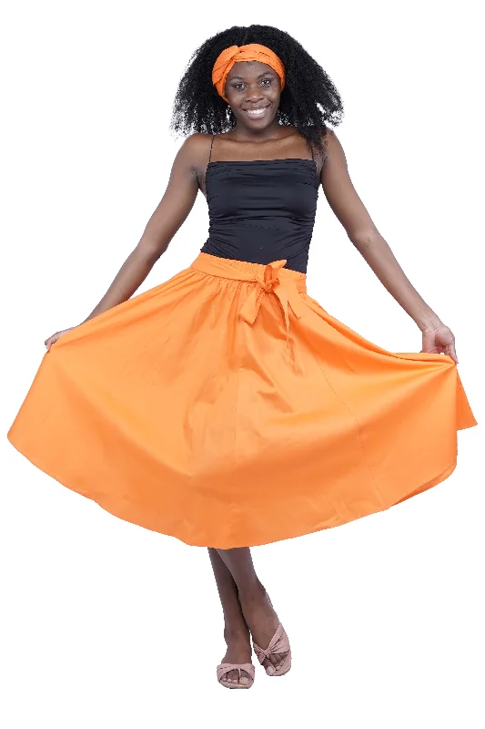 Orange Midi/Calf Length Skirt denim skirt classic