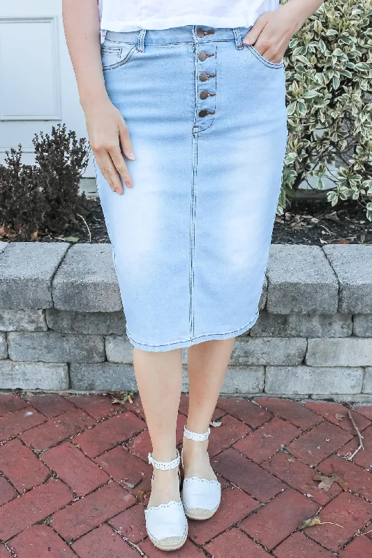 FLASH SALE * Bella Light Wash Denim Skirt linen skirt natural