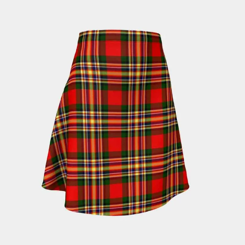 MacGill Modern Tartan Flared Skirt linen skirt breathable