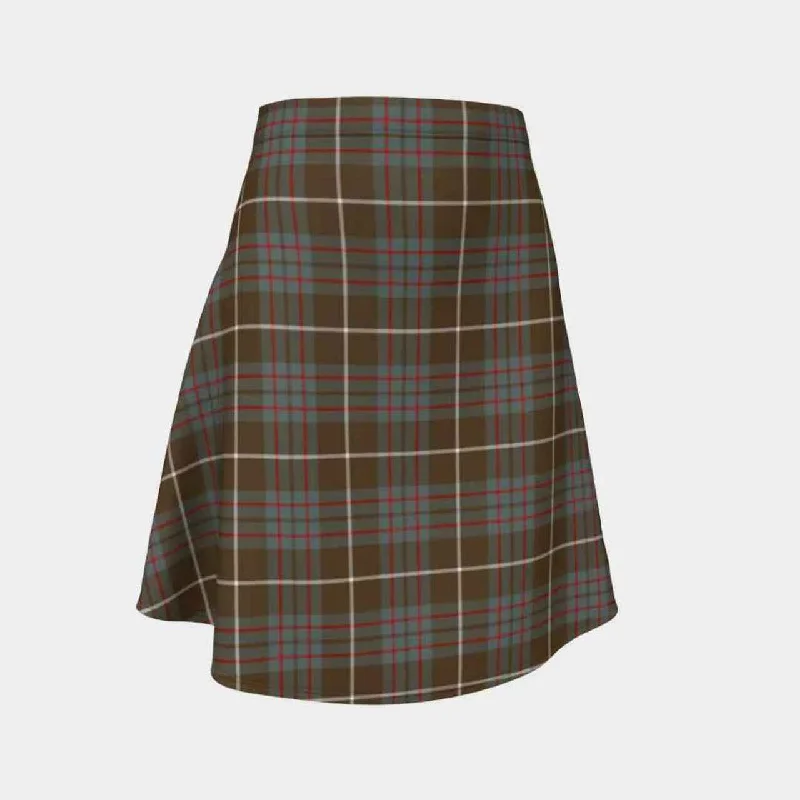 MacIntyre Hunting Weathered Tartan Flared Skirt cashmere skirt plush