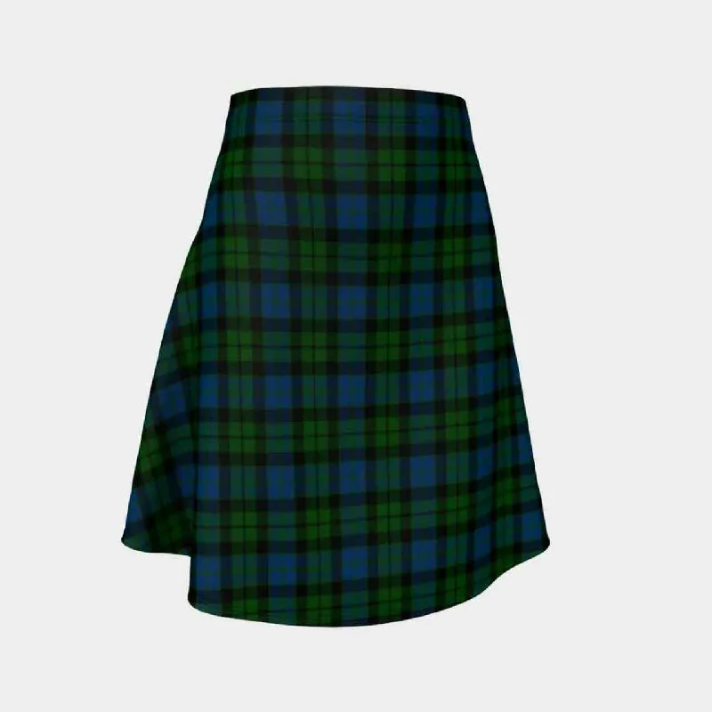 MacKay Modern Tartan Flared Skirt silk skirt lustrous