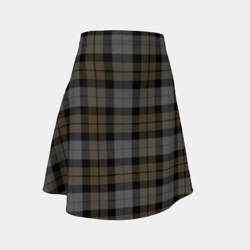 MacKay Weathered Tartan Flared Skirt silk skirt elegant