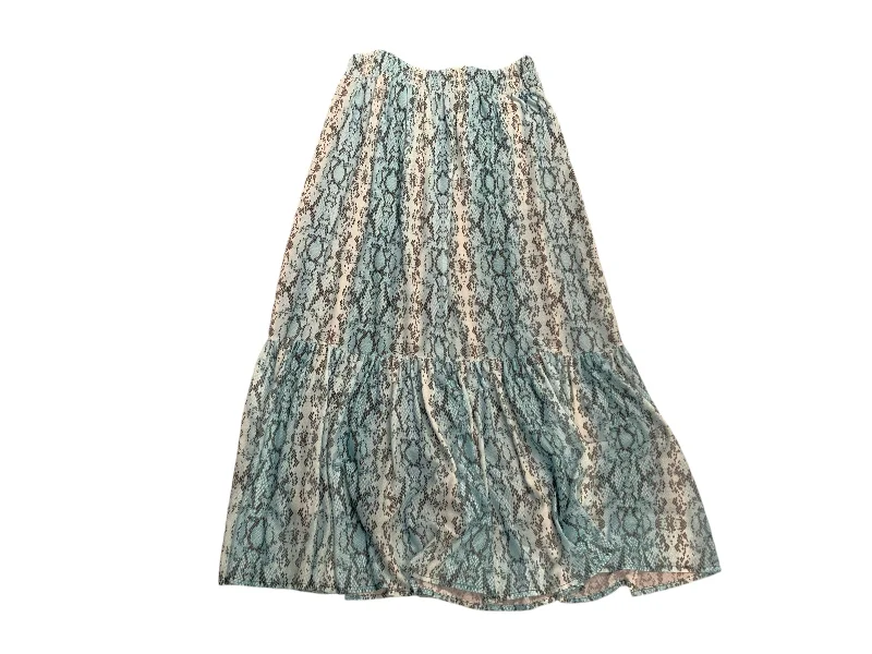 NWT Reba Women's Skirt Turquoise L linen skirt natural