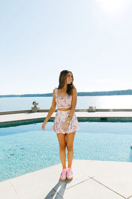 On Cloud Nine Skirt - Pink lace skirt intricate